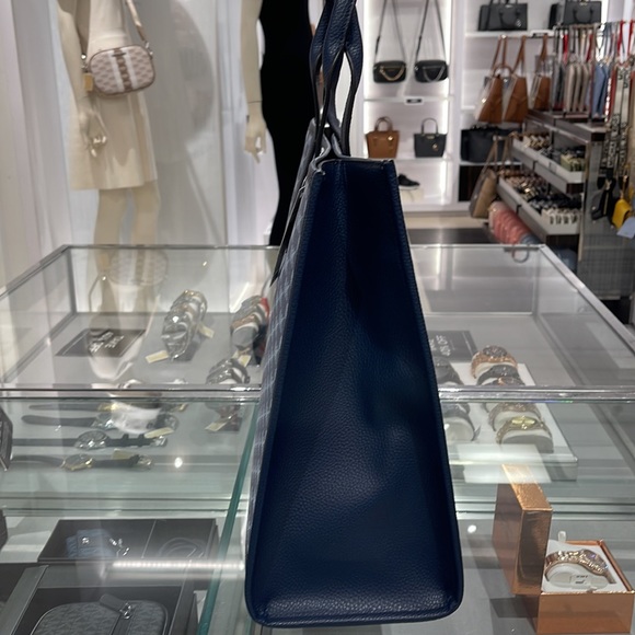 Michael Kors Men Women  XL Cooper Striped Logo Jacquard Structured Tote Handbag - Picture 6 of 16